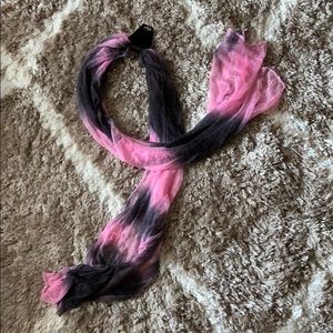 PINK AND BLACK SHEER SCARF